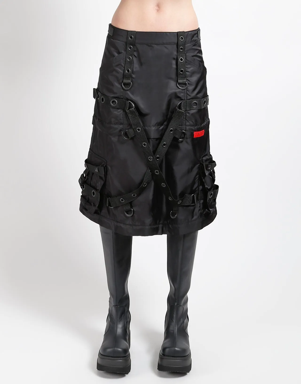 ZIP OFF MEGA NYLON SKIRT BLACK Noise Reduciting Fabric