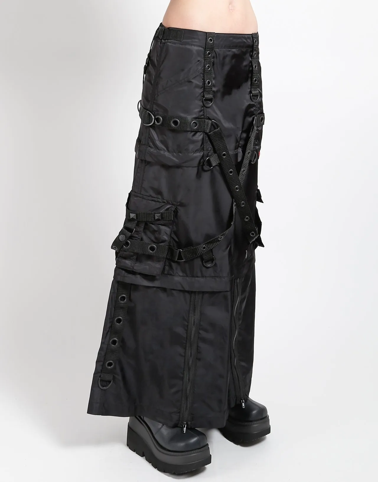 ZIP OFF MEGA NYLON SKIRT BLACK Anti Pilling Fabric Stretch Comfort