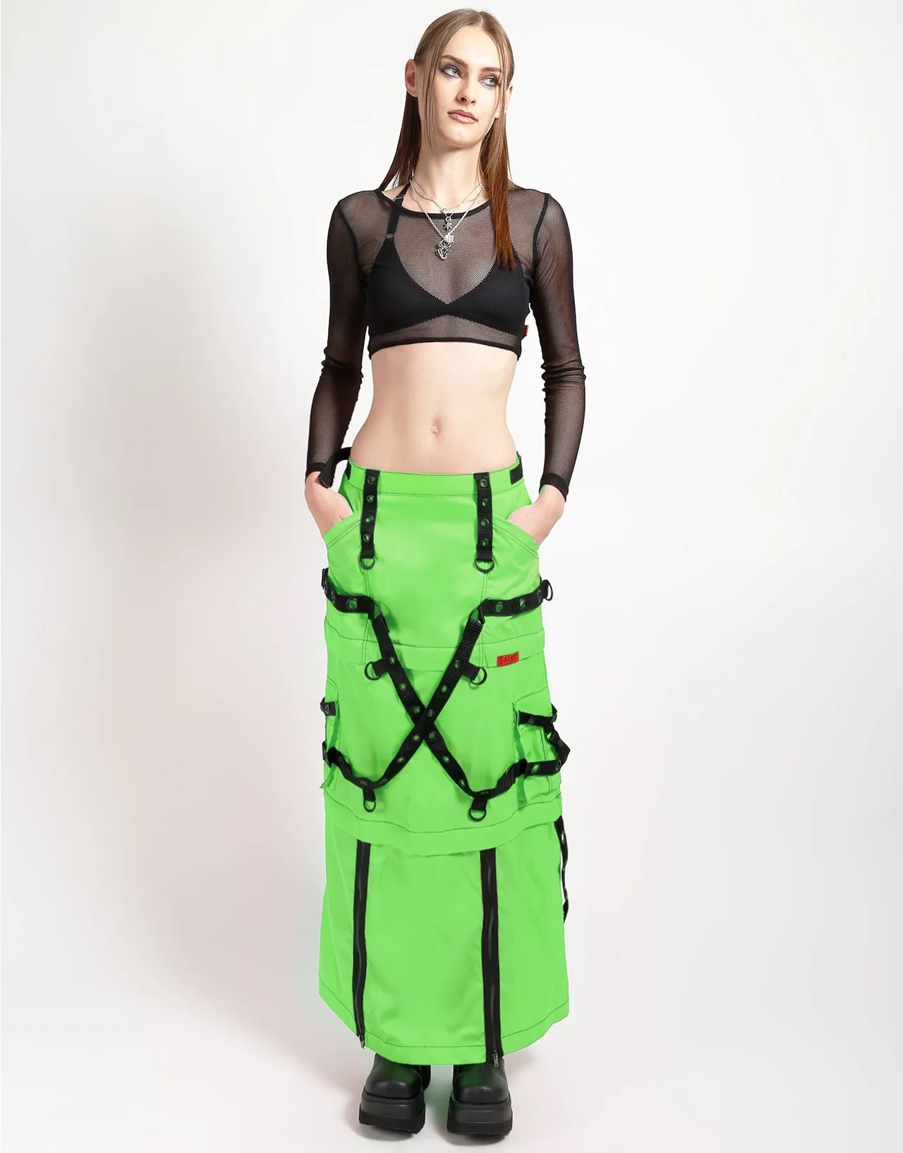 Outdoor Activity No Ride Fit ZIP OFF MEGA NYLON SKIRT NEON LIME