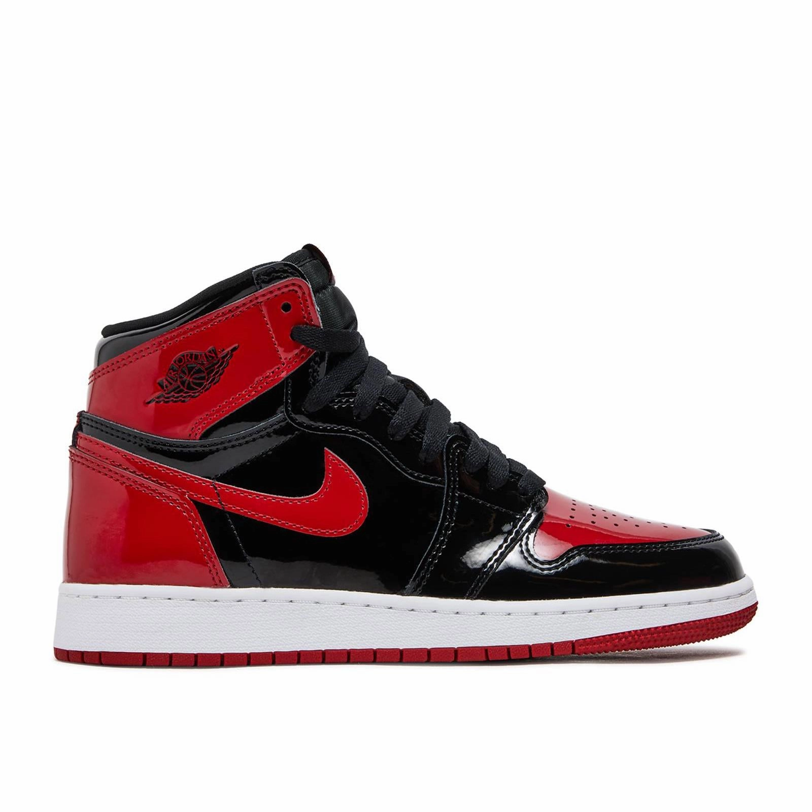 Air Jordan 1 Retro High OG GS - Patent Bred Breathable Indoor Fitness Natural Fiber Lining