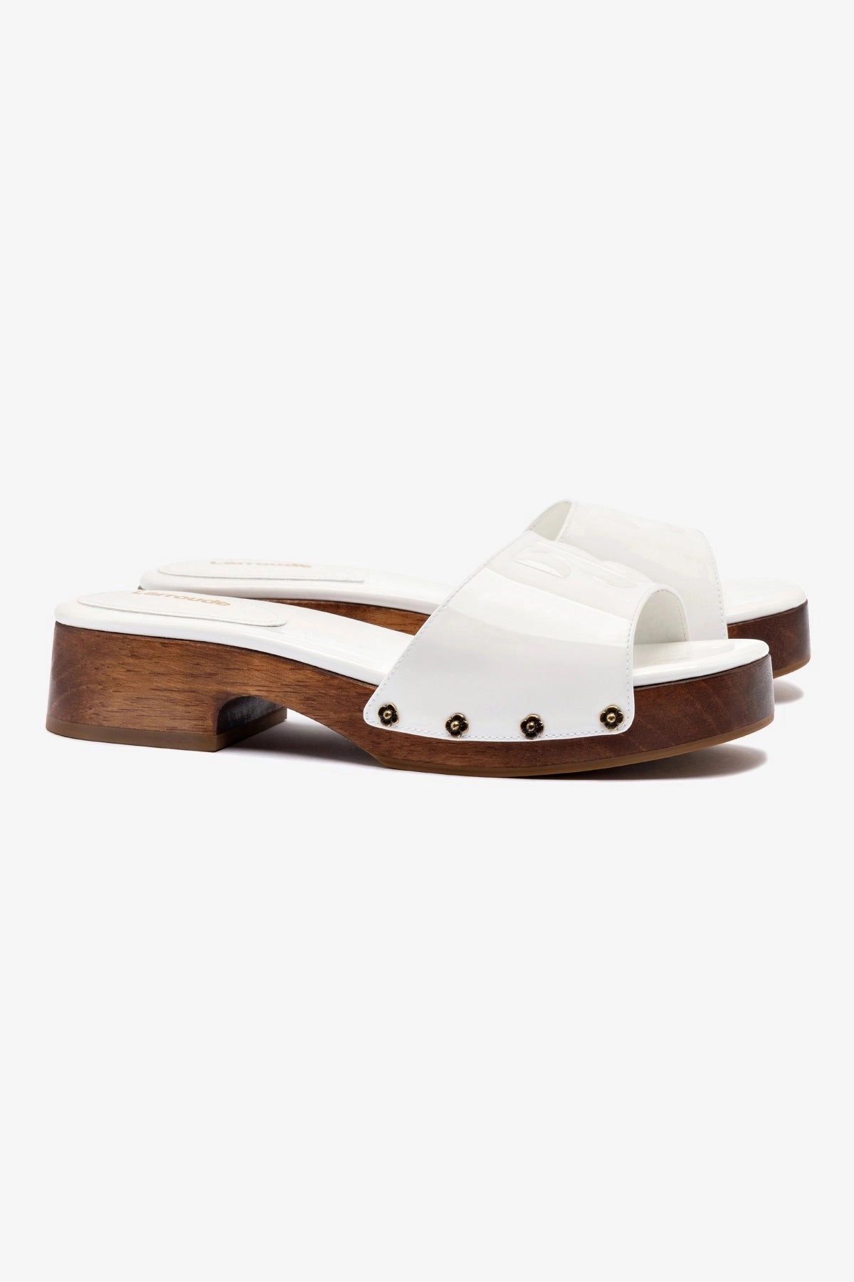 Zuzi Mule In White Patent Leather Peace Mood
