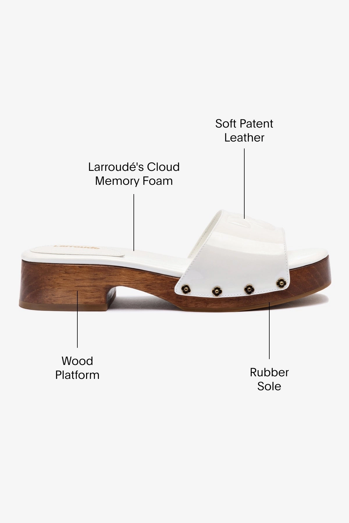 Zuzi Mule In White Patent Leather River Cross Training Mode